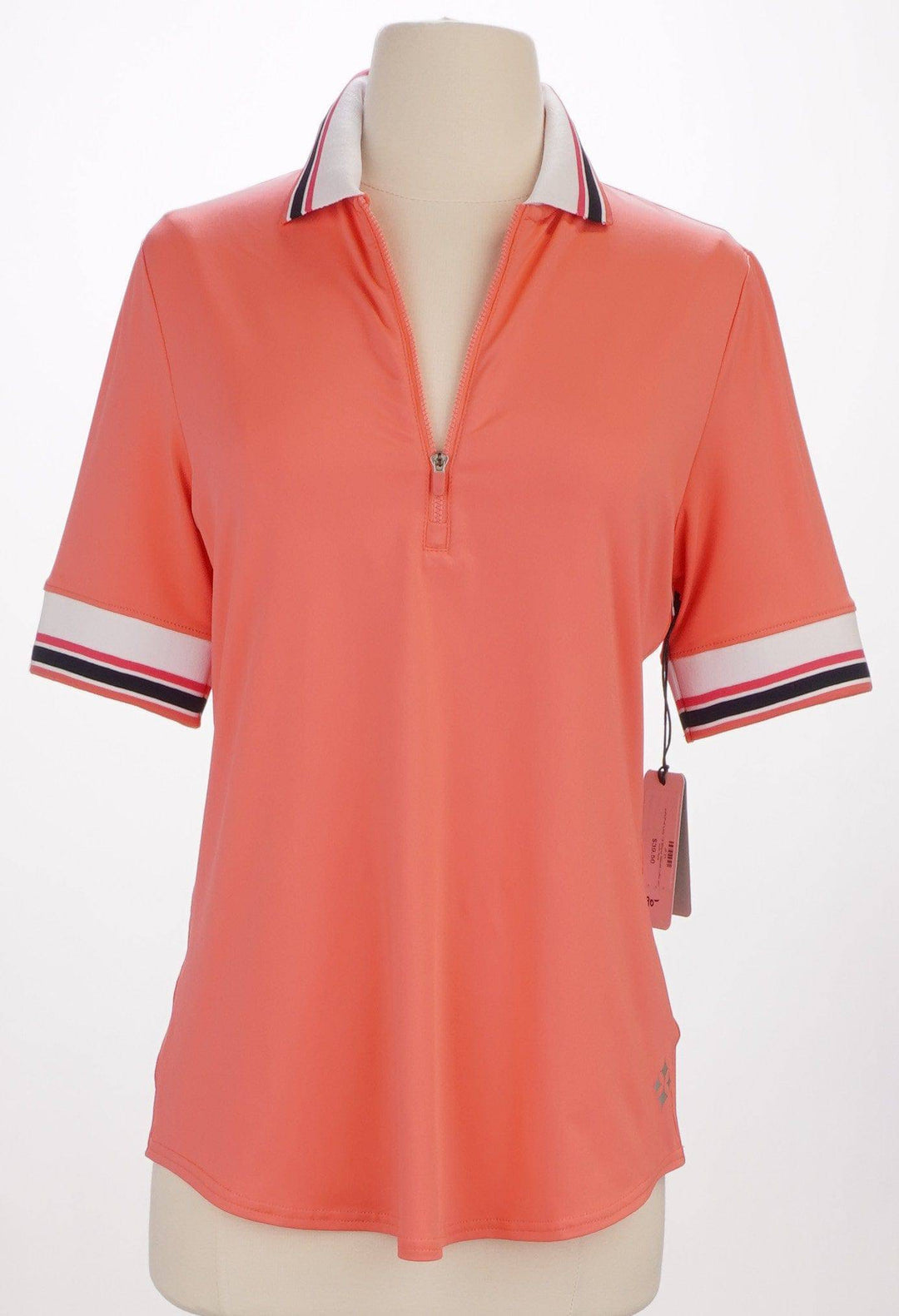 Jofit Small / Coral JoFit Pink Lady 1-2 Sleeve Ribbed Collar with Cuff Polo Size Small