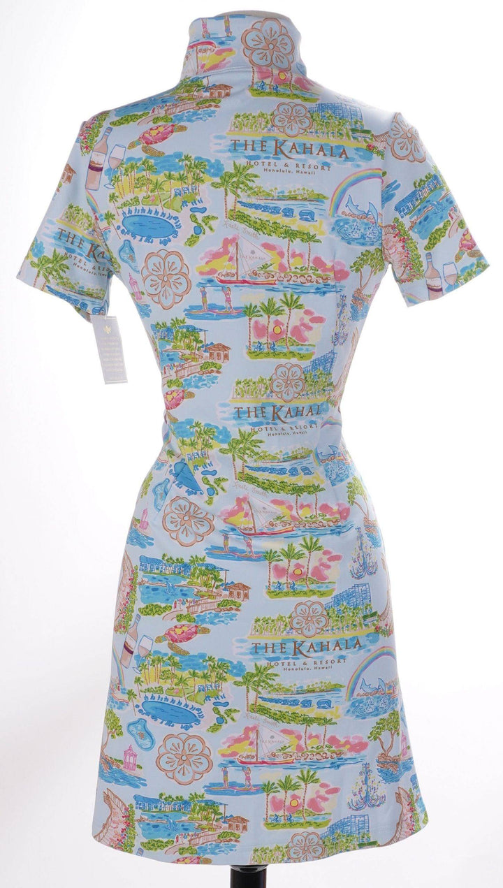 Kelei Smith Multicolor / X-Small Kalei Smith Short Sleeve Zip Dress - Hawaii - Size X-Small