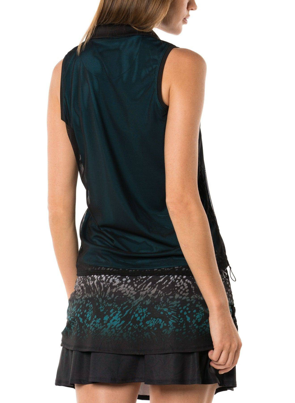 Lucky in Love Lucky in Love Ruched Mesh Layer Tank Poseiden