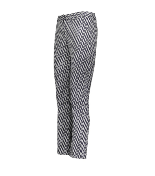 Movetes Movetes Tuxedo Pant - Navy-Silver Lurex Houndstooth