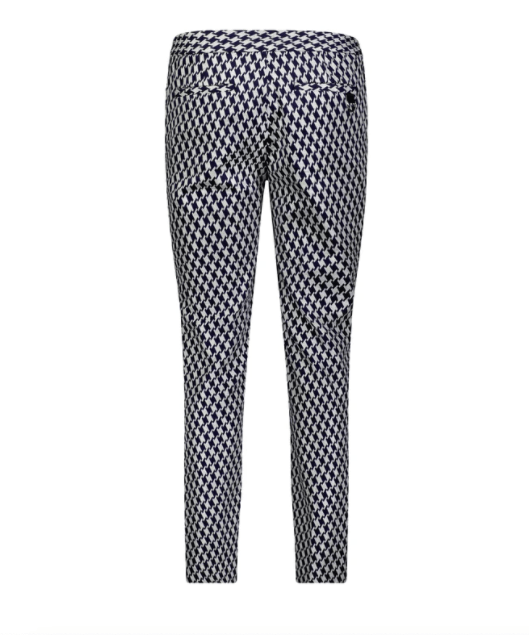 Movetes Movetes Tuxedo Pant - Navy-Silver Lurex Houndstooth