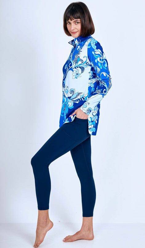 Skorzie G-Lifestyle Long Sleeve Top Tunic Length Exclusive Product - Fiona Blue Apparel & Accessories