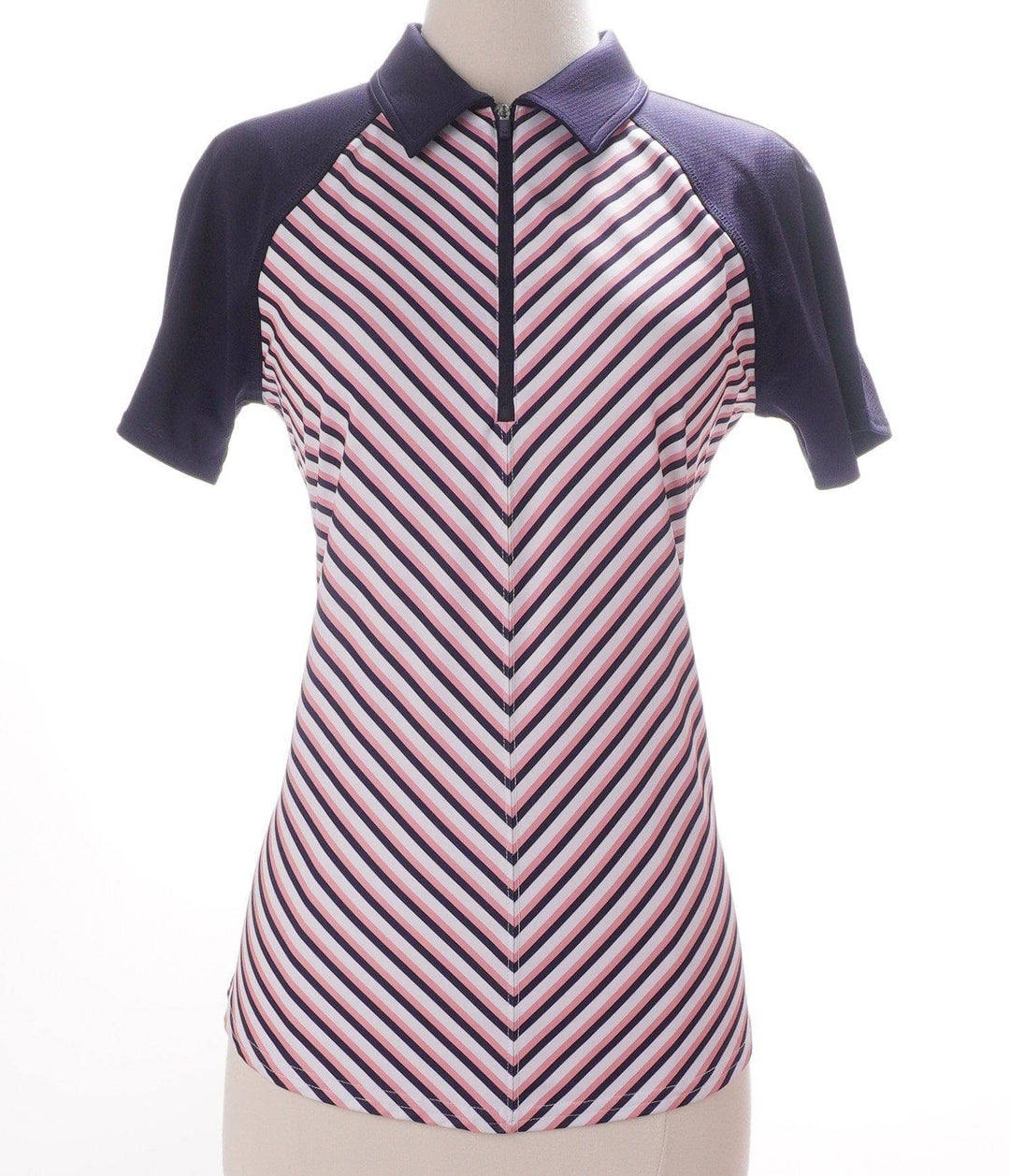 Skorzie Small / Navy Jofit Short Sleeve Top Exclusive Product -  Navy / Pink Stripe - Size Small Apparel & Accessories