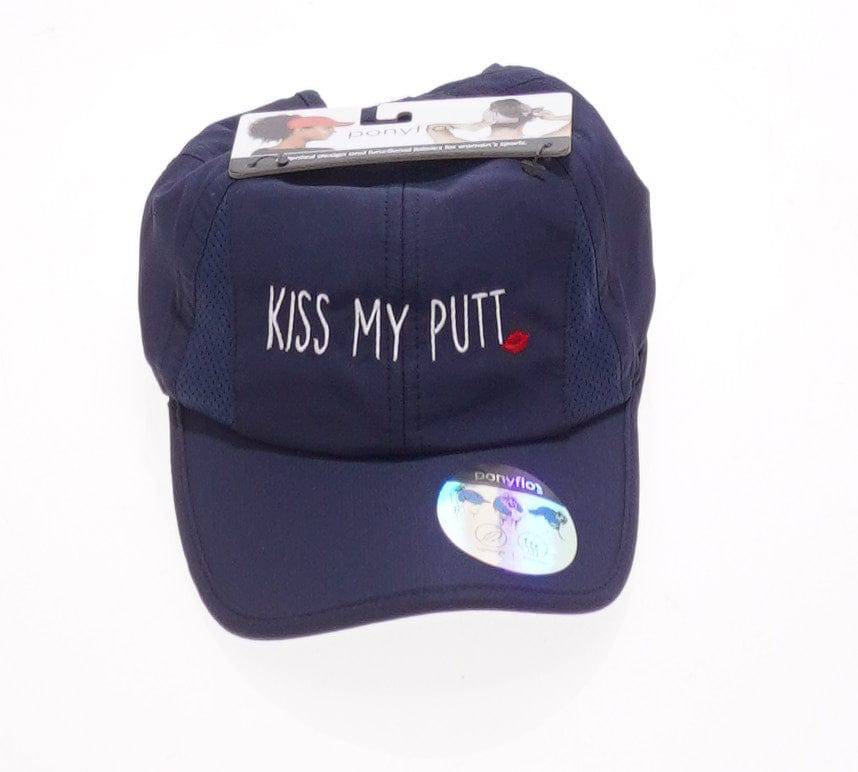 Skorzie Navy Kiss My Putt Ponytail Cap