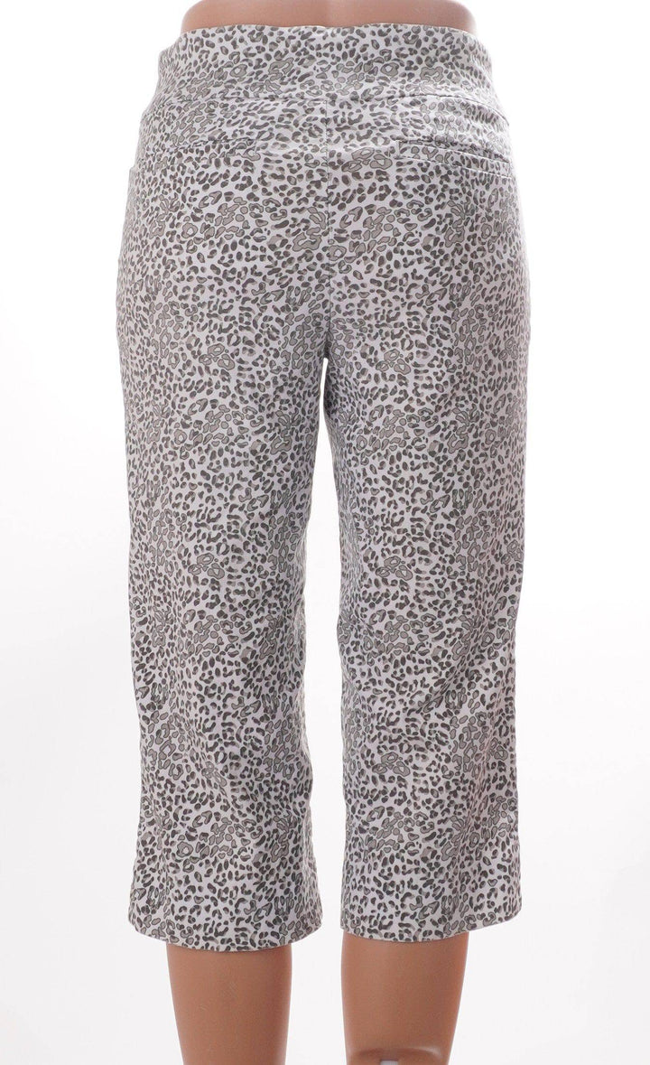 Swing Control Grey / 8 / Consigned Swing Control Pull Up Capri Pant - Grey Animal Print - Size 8