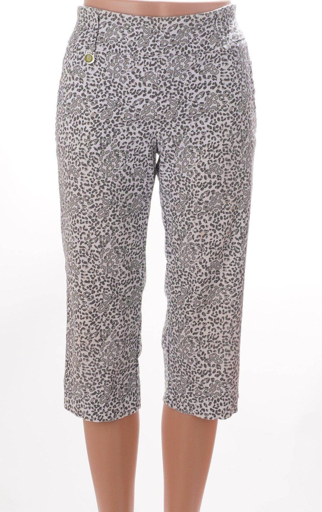 Swing Control Grey / 8 / Consigned Swing Control Pull Up Capri Pant - Grey Animal Print - Size 8