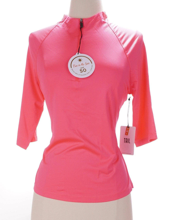 Tail Neon Pink / Small Tail Short Sleeve Top - Honeysuckle - Size Small