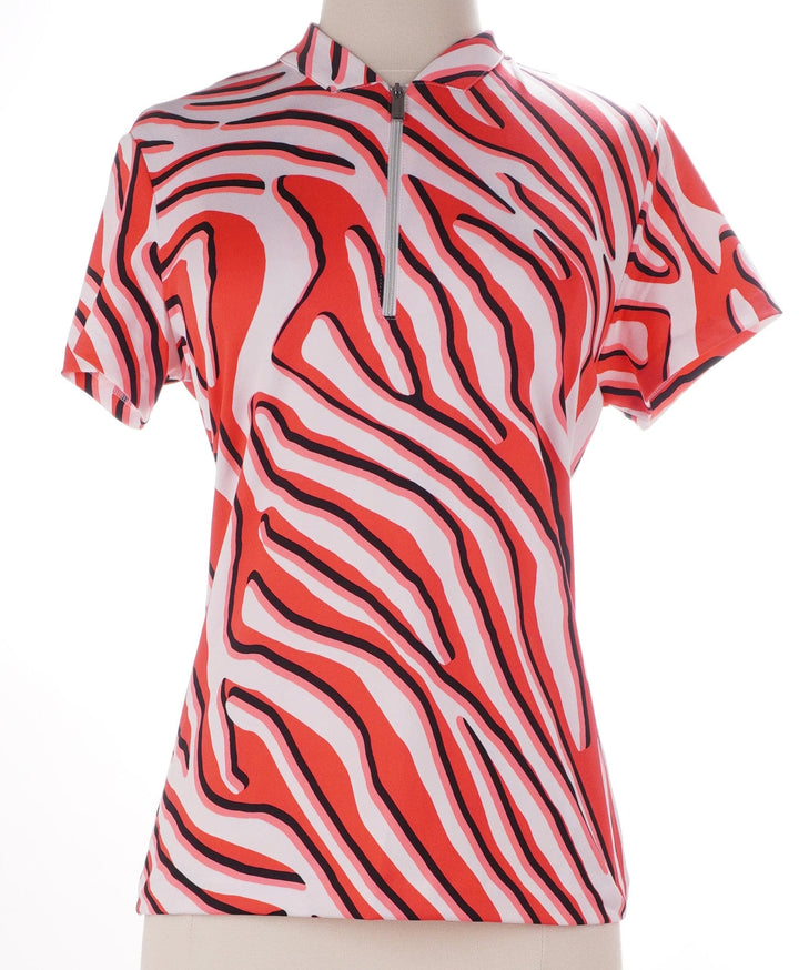 Tail Red/Pink / Small / Exclusive New Product Tail Rosalia Short Sleeve Top - Zebra Frill - Size Small
