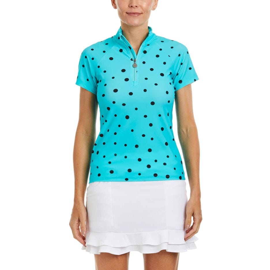 Tzu Tzu Teal / X-Small / Exclusive New Product Tzu Tzu Lucy Short Sleeve Top - Cabo Dots - Size X-Small