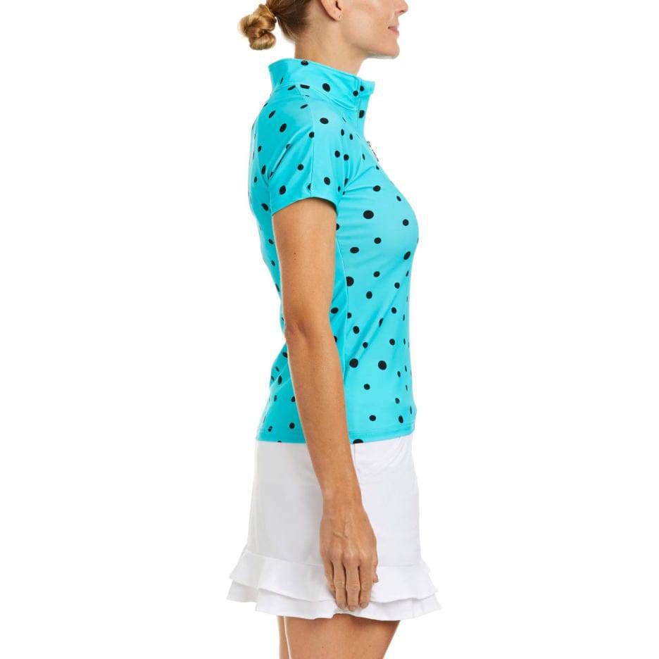 Tzu Tzu Teal / X-Small / Exclusive New Product Tzu Tzu Lucy Short Sleeve Top - Cabo Dots - Size X-Small