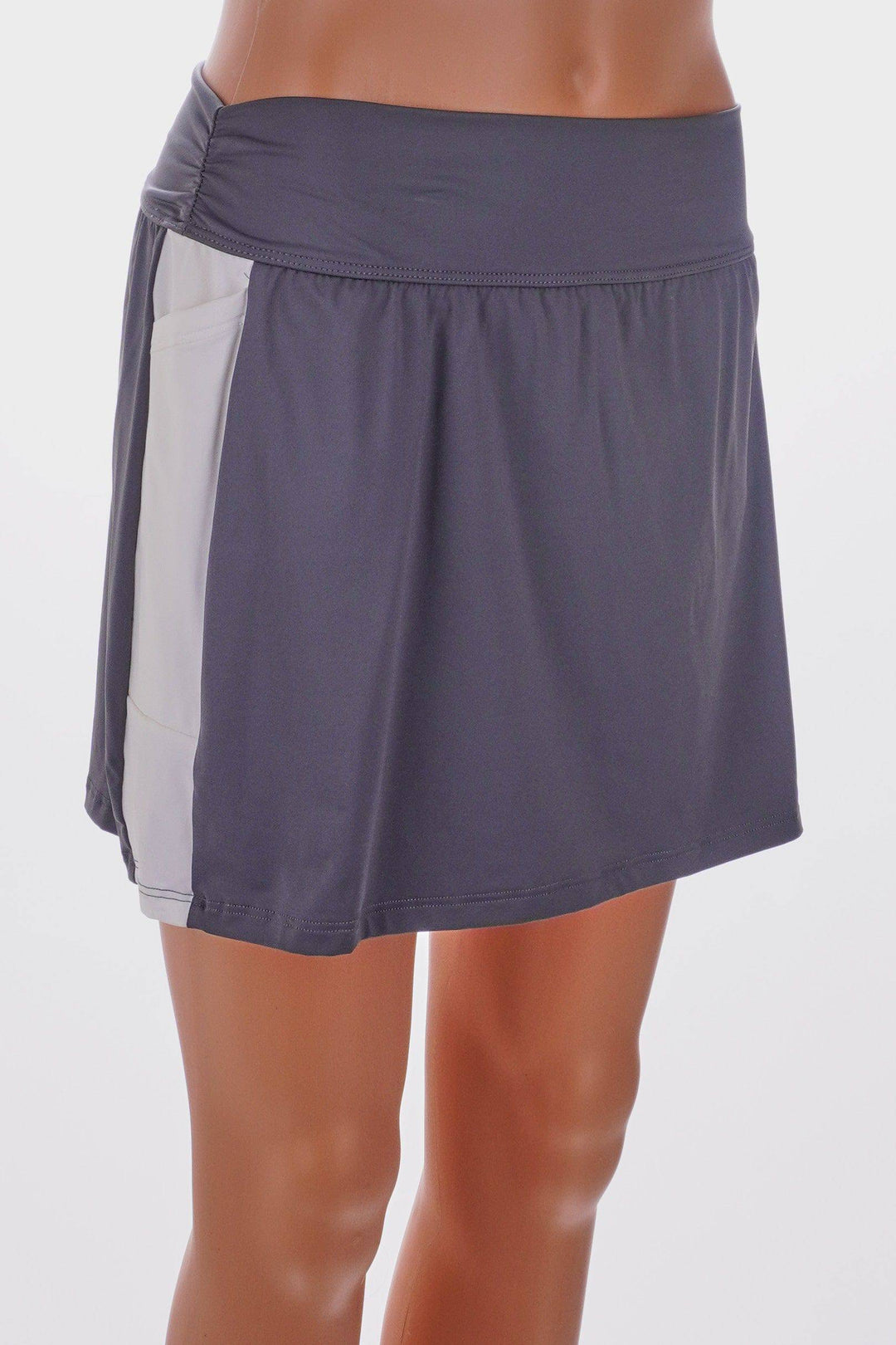 Yaffa Grey / X-Small / Consigned Yaffa Gray and White Tennis Skirt Size L