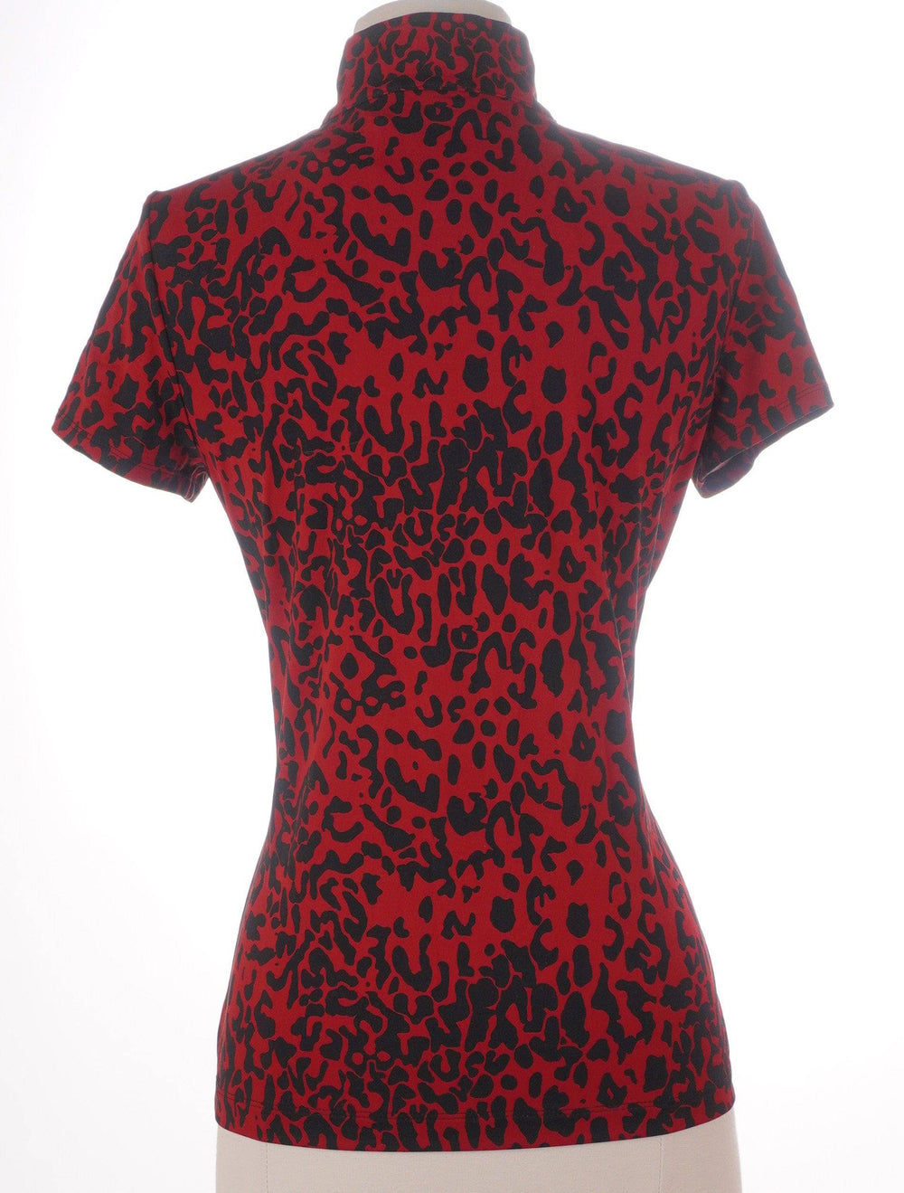 Zenergy Golf Red / 0 / Consigned Zenergy Golf Short Sleeve Top - Red Leopard - Size 0
